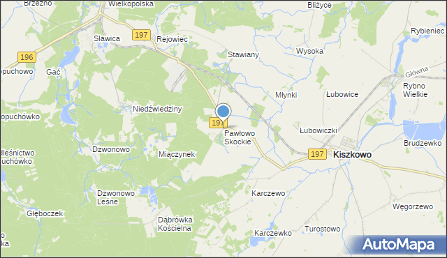 mapa Pawłowo Skockie, Pawłowo Skockie na mapie Targeo